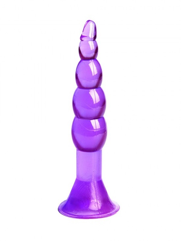 Backpart Boğumlu Vantuzlu 11.5cm Anal Tıkaç - Mor